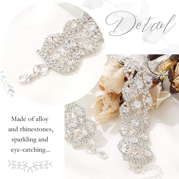 Rhinestone Choker Necklace Jewelry Silver Bling Diamond Chokers for Women Silver - Picture 6 of 7